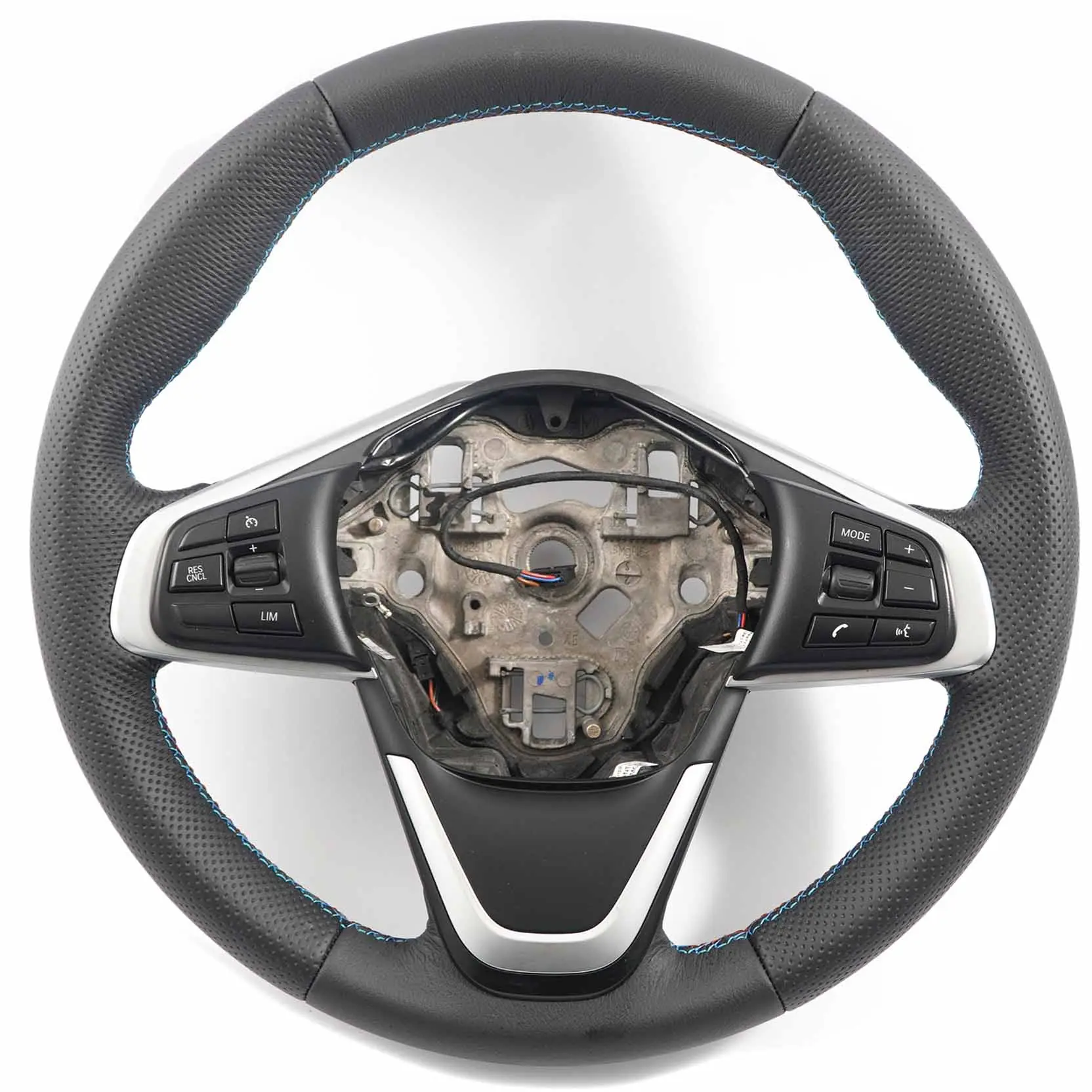 BMW F45 F46 X1 F48 X2 F39 NUOVA Pelle Nera Volante Sportivo M-Tricolori