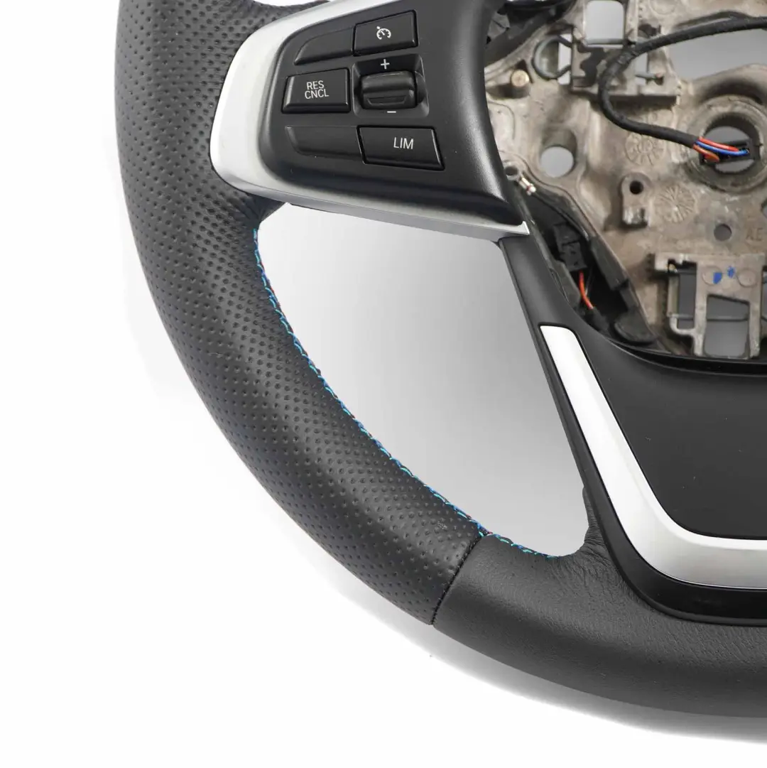 Leather Sport Steering Wheel M-tricolored to BMW F45 F46 X1 F48 X2 F39 NEW Black with Part number 6860357 BMW F45 F46 X1 F48 X2 F39 NEW Black Leather Sport Steering Wheel M-tricolored - SKU 6860357-2 - Part number 6860357
