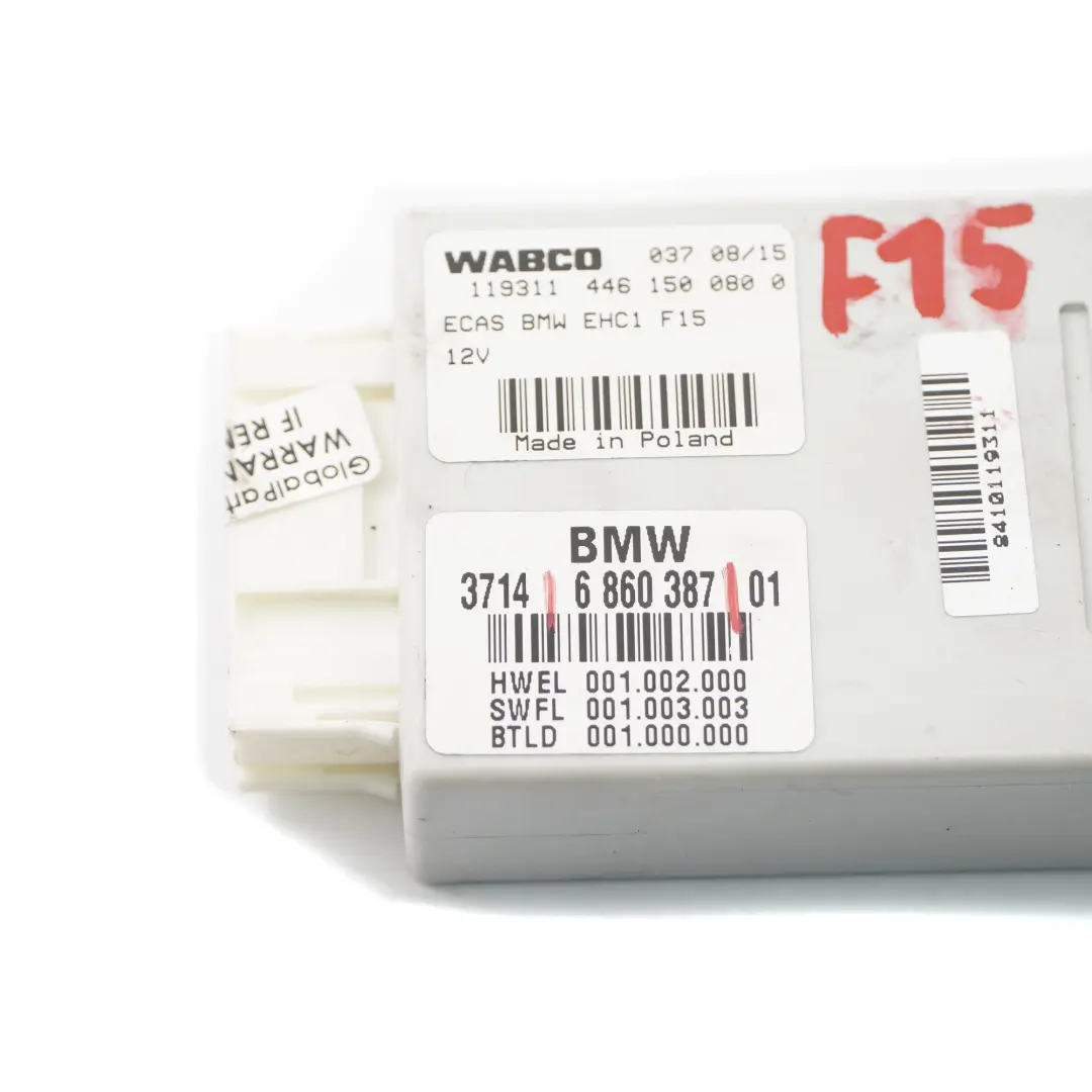 Luftfederung Modul BMW X5 F15 F85 X6 F16 F86 Regelung Steuergerät für mit Teilenummer 6860387 Luftfederung Modul BMW X5 F15 F85 X6 F16 F86 Regelung Steuergerät - SKU 6860387 - Teilenummer 6860387