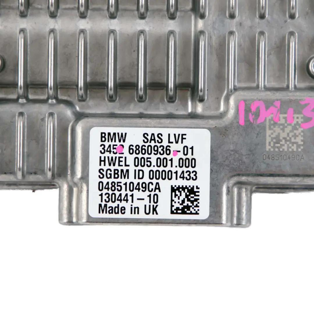 Unità di controllo Modulo SAS ECU per BMW i3 I01 F45 F46 con numero di parte 6860936 BMW i3 I01 F45 F46 Unità di controllo Modulo SAS ECU - SKU 6860936 - Numero di parte 6860936