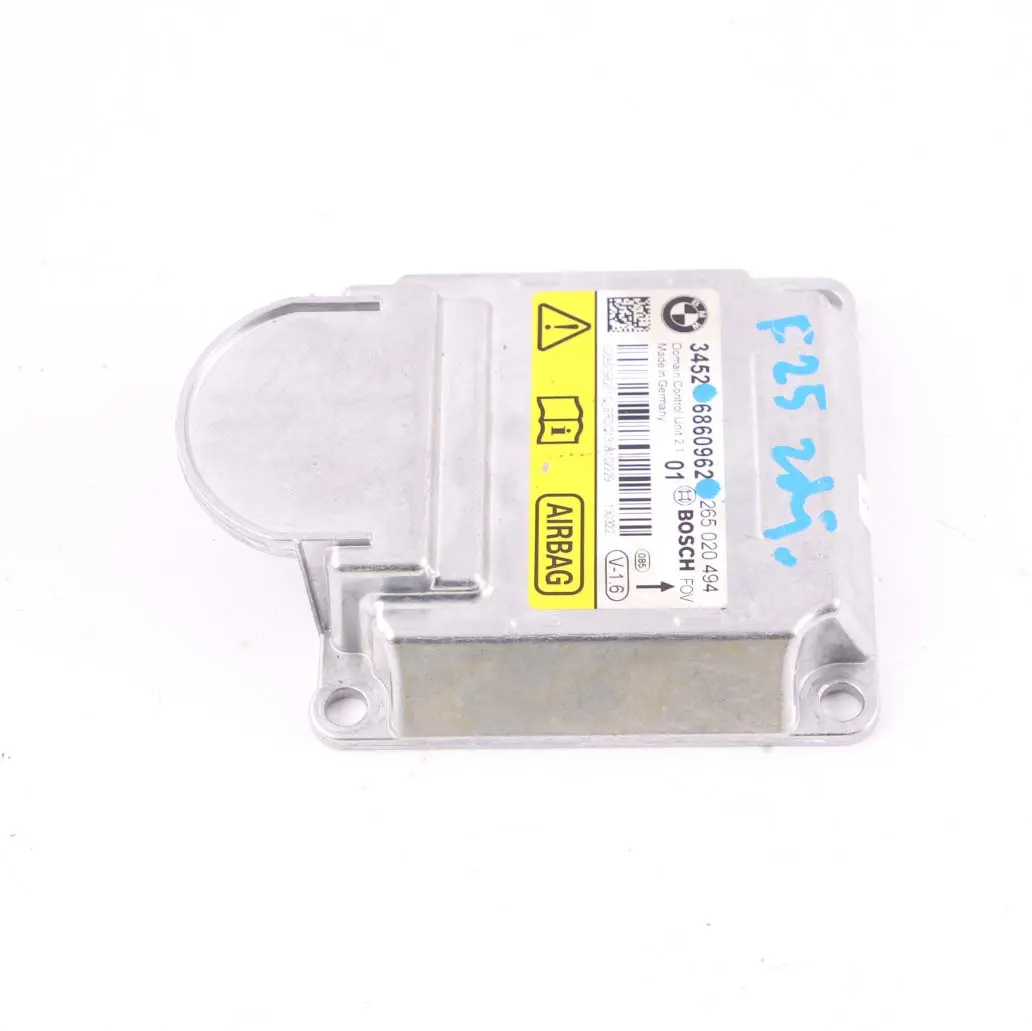 ECU ICM Unidad Control Módulo Aire Bolsa Seguridad 0265020494 para BMW X3 F25 con número de pieza 6860962 BMW X3 F25 ECU ICM Unidad Control Módulo Aire Bolsa Seguridad 0265020494 - SKU 6860962 - Número de pieza 6860962