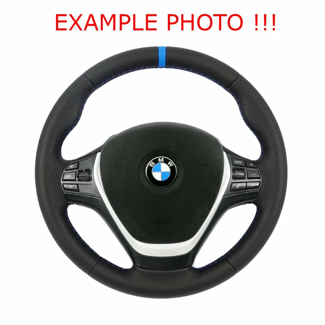 Nuova Pelle Nera Sport Volante M-Tricolori per BMW F20 F21 F22 F30 F31 F32 F36 con numero di parte 6863346 BMW F20 F21 F22 F30 F31 F32 F36 Nuova Pelle Nera Sport Volante M-Tricolori - SKU 6863346-2 - Numero di parte 6863346