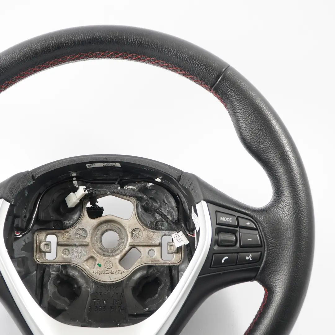 sportivo in pelle nera filo rosso multifunzione per BMW F20 F21 F30 F31 Volante con numero di parte 6863346 BMW F20 F21 F30 F31 Volante sportivo in pelle nera filo rosso multifunzione - SKU 6863346-4 - Numero di parte 6863346