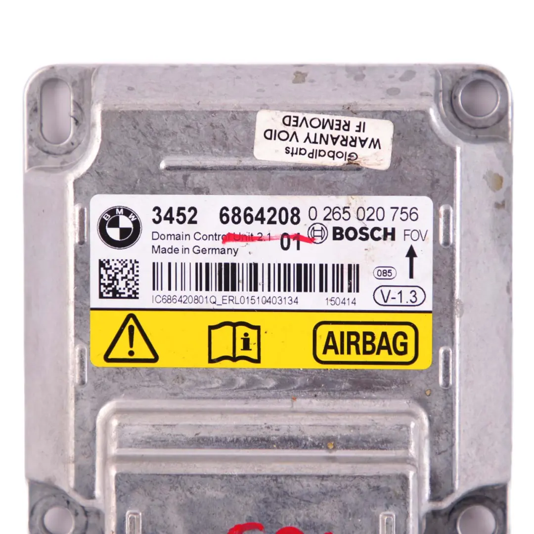 Moduł Sterownik Poduszek Airbag ECU ICM do BMW F20 F21 F22 F30 F31 o numerze 6864208 BMW F20 F21 F22 F30 F31 Moduł Sterownik Poduszek Airbag ECU ICM - SKU 6864208 - Numer Części 6864208