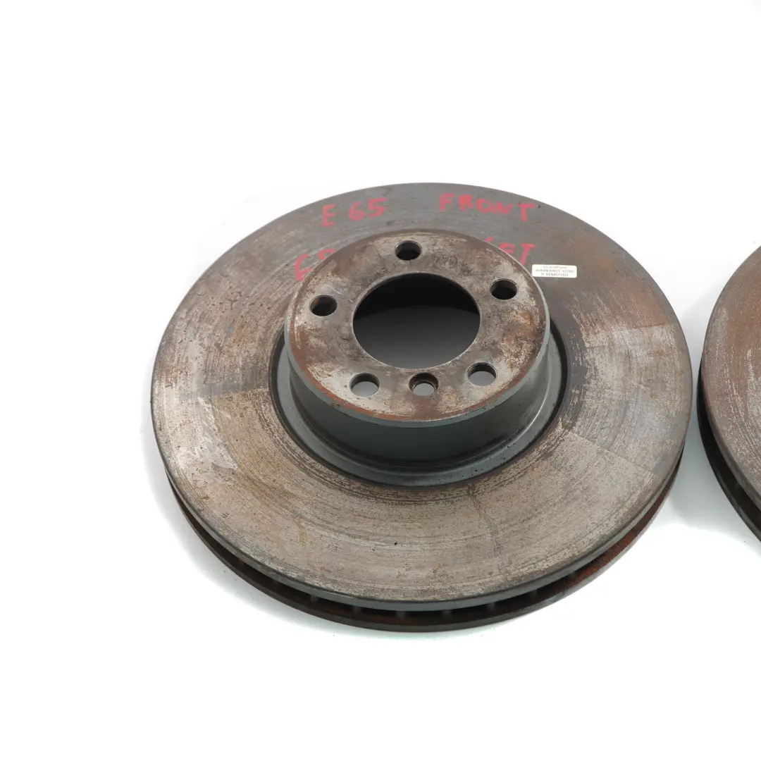 BMW E65 Brake Disc Front Wheel Left Right N/O/S 750i Ventilated Set 348X36 - SKU 6864904-SET - Part number 6864904