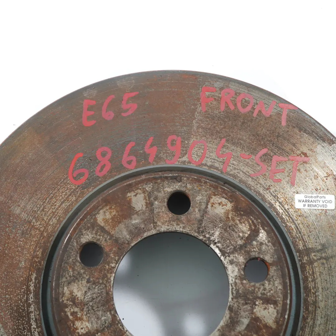 Rueda Delantera Izquierda Derecha Disco Ventilado Juego 348X36 para BMW E65 con número de pieza 6864904 BMW E65 Rueda Delantera Izquierda Derecha Disco Ventilado Juego 348X36 - SKU 6864904-SET - Número de pieza 6864904