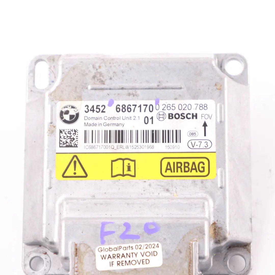 Module BMW F20 F21 F30 F31 F32 F36 ECU ICM Plus SRS Control Unit to Air with Part number 6867170 Air Module BMW F20 F21 F30 F31 F32 F36 ECU ICM Plus SRS Control Unit - SKU 6867170 - Part number 6867170