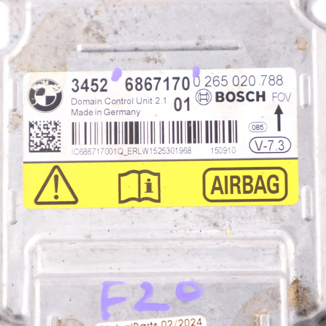  Modulo Airbag BMW F20 F30 F31 ECU ICM Plus Unità di controllo Air Bag 6887754 - SKU 6867170 - Numero di parte 6867170