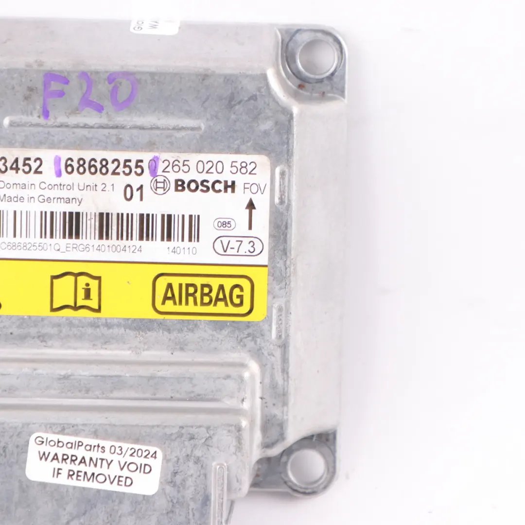 Moduł Sterownik Poduszek Powietrznych do BMW F20 F21 F30 F31 F32 F36 o numerze 6868255 BMW F20 F21 F30 F31 F32 F36 Moduł Sterownik Poduszek Powietrznych - SKU 6868255 - Numer Części 6868255