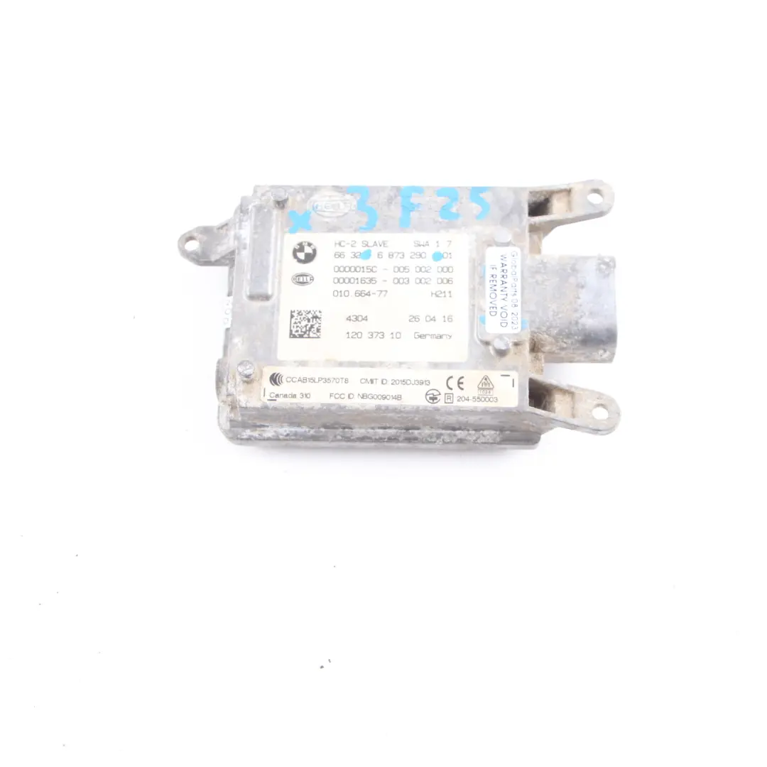 Change Warning Radar Sensor Module Unit to BMW F15 F25 F26 Line with Part number 6873290 BMW F15 F25 F26 Line Change Warning Radar Sensor Module Unit - SKU 6873290 - Part number 6873290