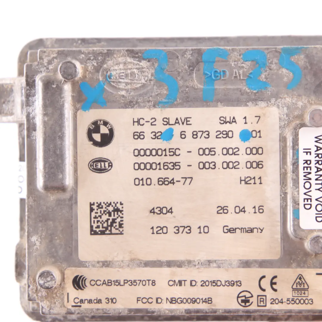BMW F15 F25 F26 Line Change Warning Radar Sensor Module Unit - SKU 6873290 - Part number 6873290