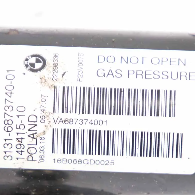 Strut Rear Left Right N/O/S Shock Absorber to BMW F23 Cabrio Spring with Part number 6873740 BMW F23 Cabrio Spring Strut Rear Left Right N/O/S Shock Absorber - SKU 6873740 - Part number 6873740