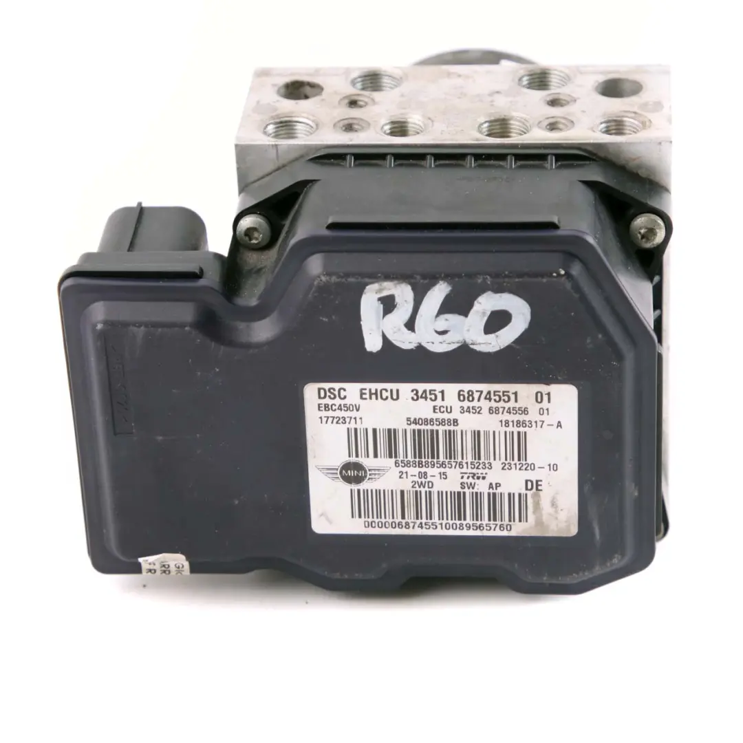 Mini Cooper R55 R56 R57 LCI R60 DSC Pump Hydro Braking Unit 6874556 - SKU 6874551 - Part number 6874551