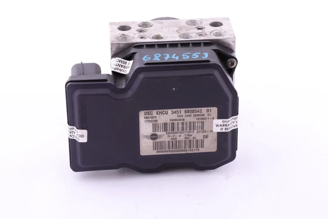 DSC Pump Mini Cooper R55 R56 R57 LCI R60 Hydro Braking Unit 6858542 6858543 to with Part number 6874553 DSC Pump Mini Cooper R55 R56 R57 LCI R60 Hydro Braking Unit 6858542 6858543 - SKU 6874553 - Part number 6874553