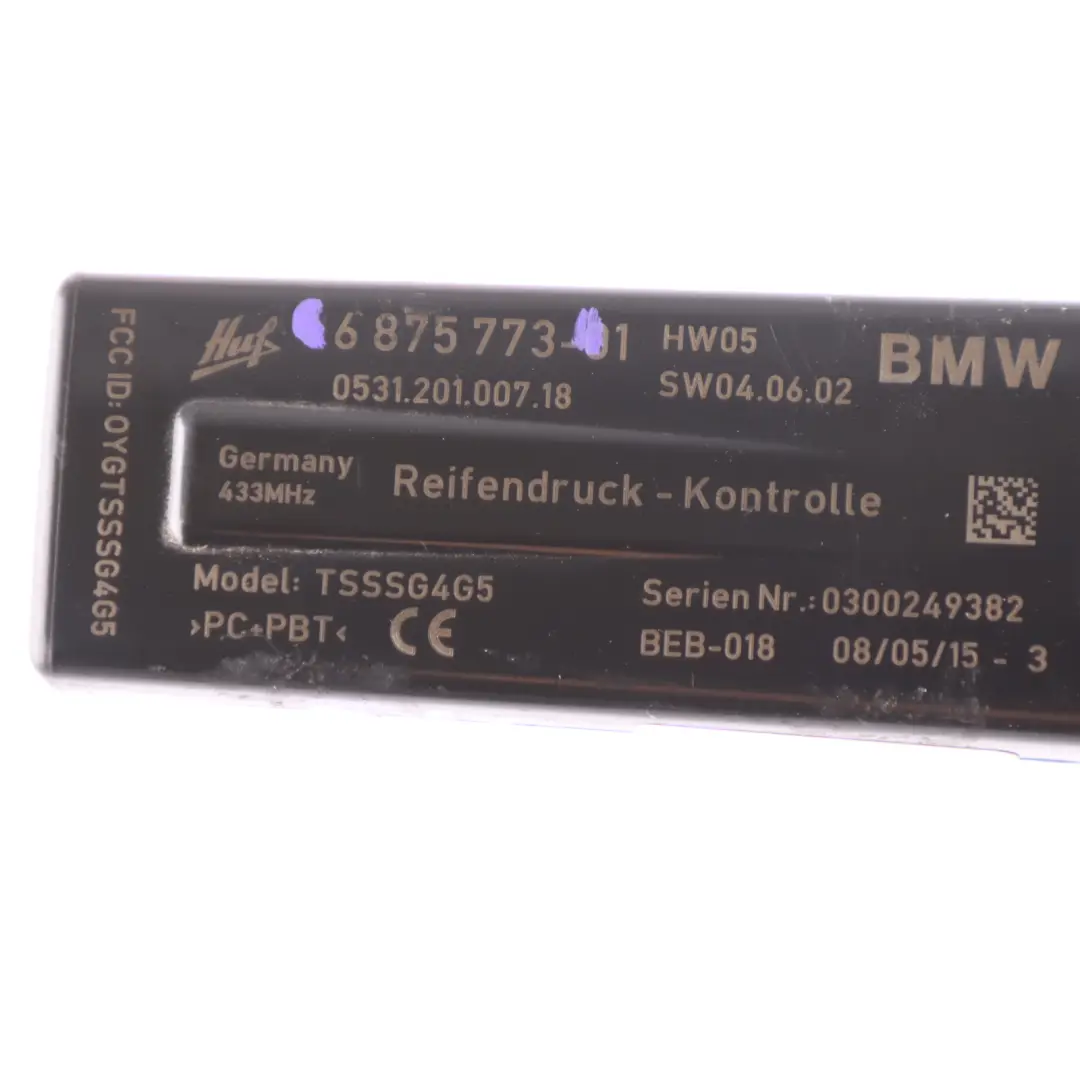 Tyre Pressure RDC Control Unit Module ECU to BMW F10 with Part number 6875773 BMW F10 Tyre Pressure RDC Control Unit Module ECU - SKU 6875773 - Part number 6875773