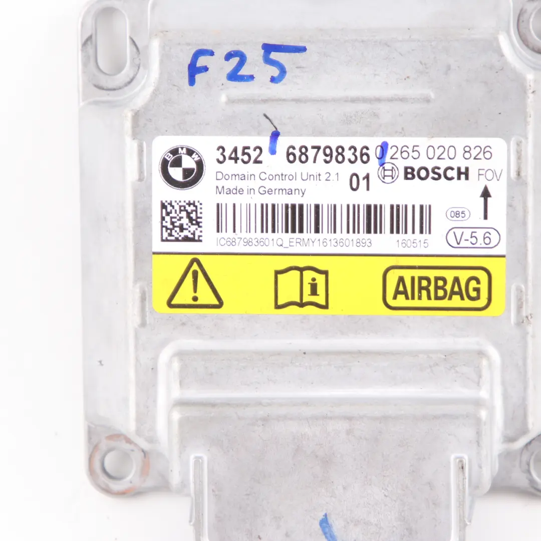 Airbag Module BMW F20 F21 LCI F30 F31 F32 ECU Control Unit Air Bag to with Part number 6879836 Airbag Module BMW F20 F21 LCI F30 F31 F32 ECU Control Unit Air Bag - SKU 6879836 - Part number 6879836