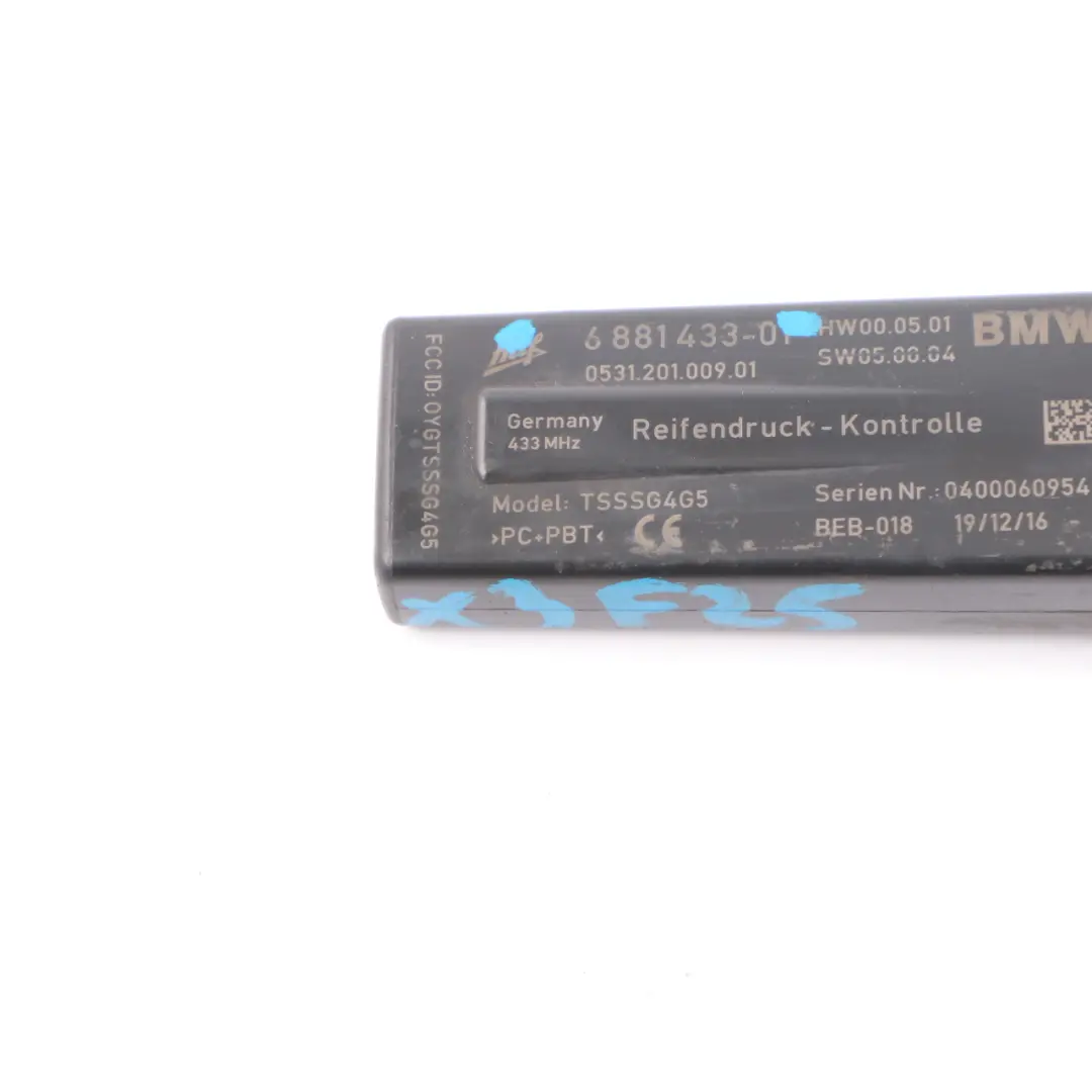 Pressione pneumatici Unità controllo RDC Modulo ruota per BMW X3 F25 X4 F26 F82 M4 con numero di parte 6881433 BMW X3 F25 X4 F26 F82 M4 Pressione pneumatici Unità controllo RDC Modulo ruota - SKU 6881433 - Numero di parte 6881433