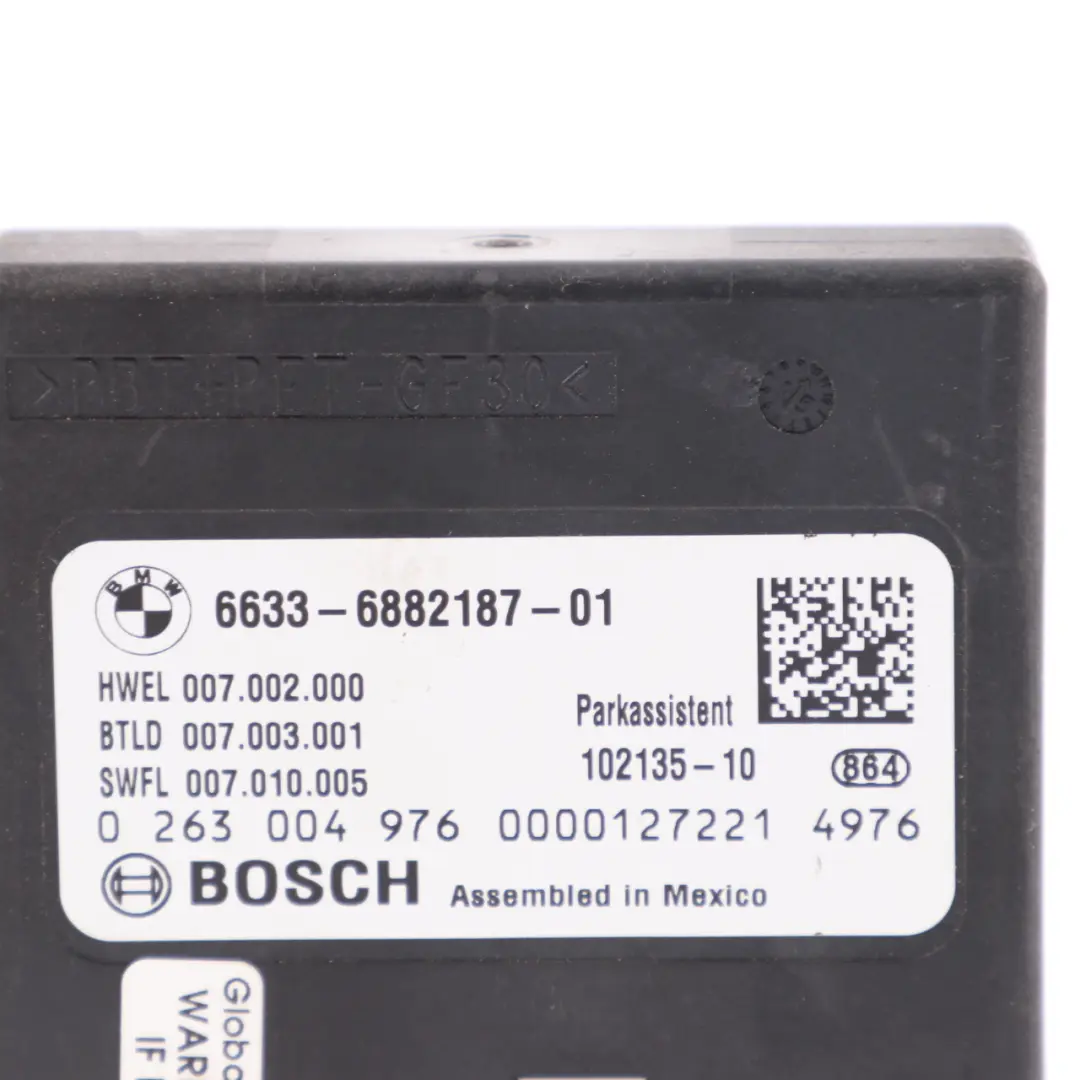 Parking Assistance Control Module BMW F20 F22 F30 Parking Distance Unit to with Part number 6882187 Parking Assistance Control Module BMW F20 F22 F30 Parking Distance Unit - SKU 6882187 - Part number 6882187