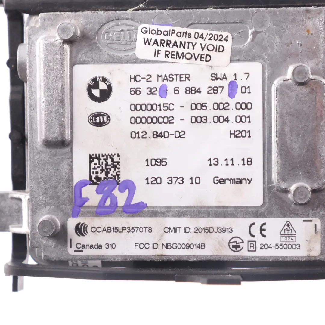 Sensor BMW F82 F80 F34 Lane Change Warning Module Master Rear Right O/S to with Part number 6884287 Sensor BMW F82 F80 F34 Lane Change Warning Module Master Rear Right O/S - SKU 6884287 - Part number 6884287