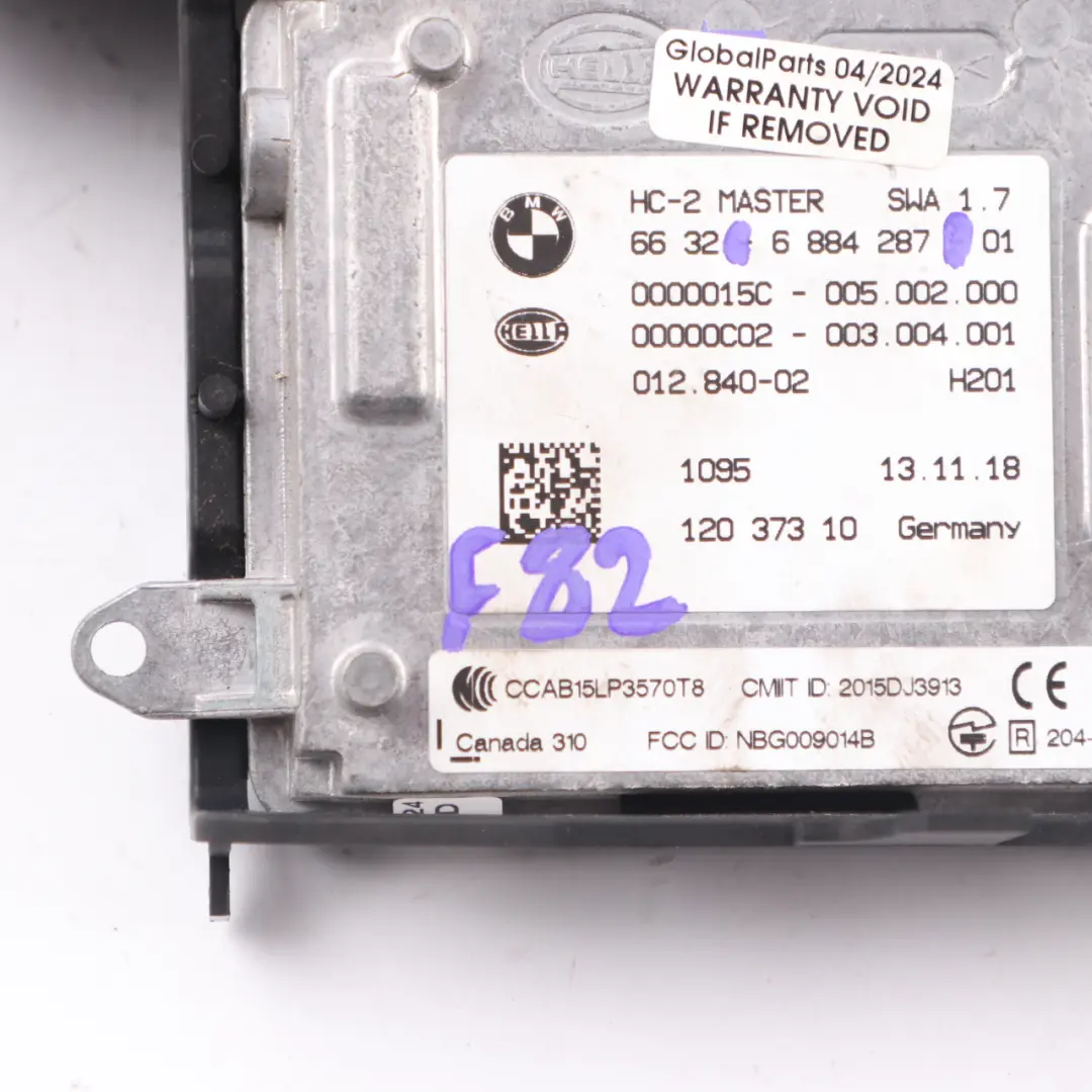 BMW F82 F80 F34 Sensor Módulo Advertencia Cambio Carril Trasero Derecho - SKU 6884287 - Número de pieza 6884287