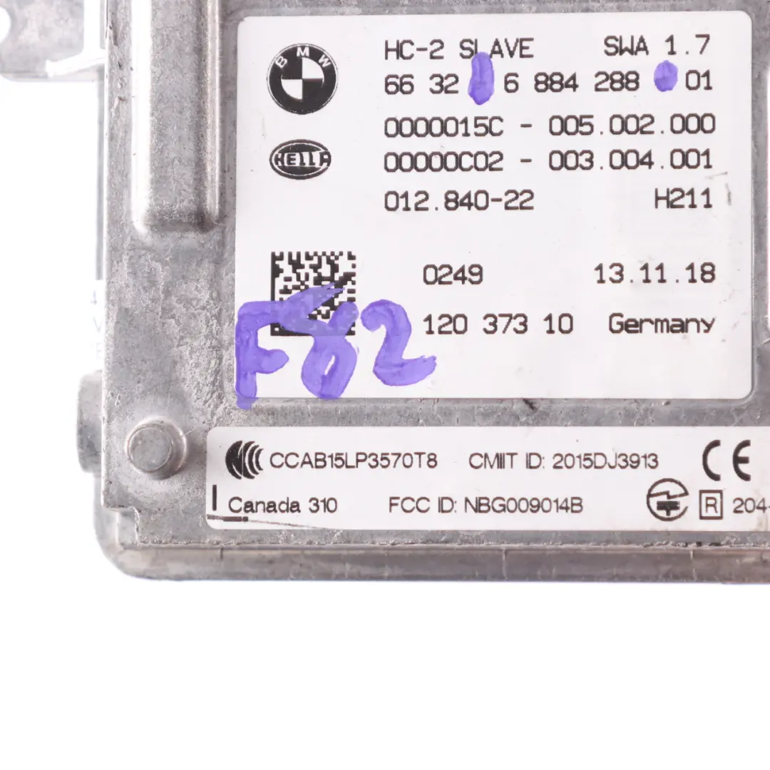 Lane Change Sensor BMW M4 F82 M3 F80 Warning Sensor Slave Rear Left N/S to with Part number 6884288 Lane Change Sensor BMW M4 F82 M3 F80 Warning Sensor Slave Rear Left N/S - SKU 6884288 - Part number 6884288