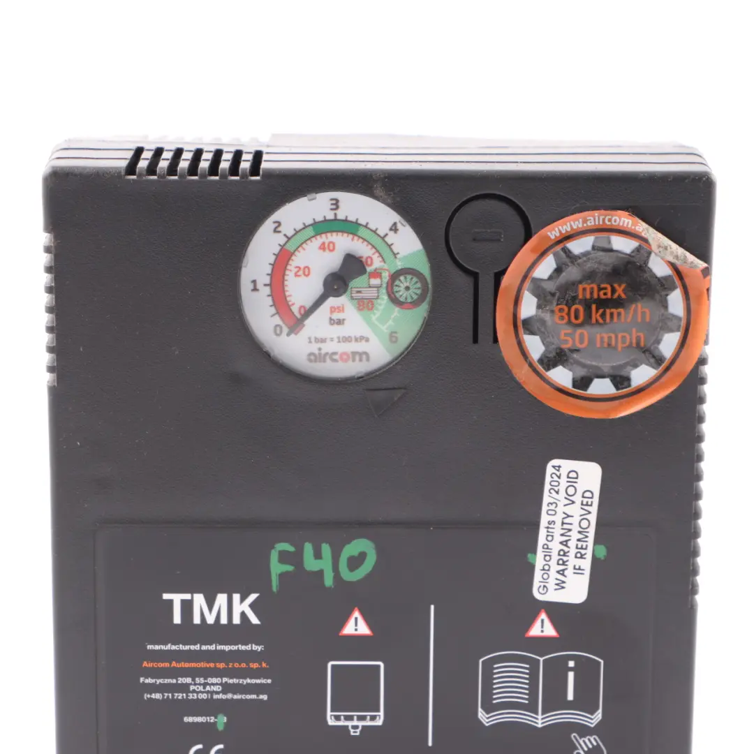 BMW F40 G20 G21 G30 G31 Mini F55 F56 Pompe gonflage pneus Compresseur - SKU 6898012 - Numéro de pièce 6898012