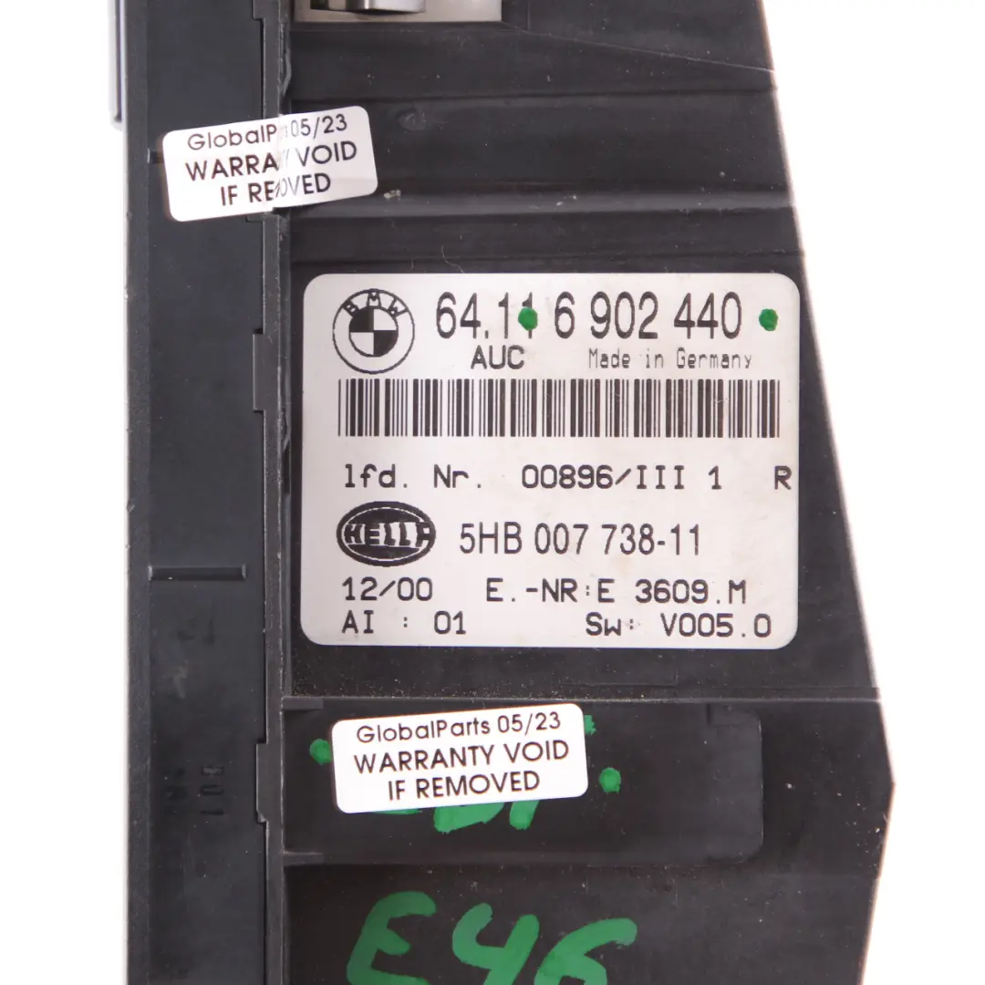 Bedienteil Klimaautomatik für BMW 3 er E46 mit Teilenummer 6902440 BMW 3 er E46 Bedienteil Klimaautomatik - SKU 6902440 - Teilenummer 6902440