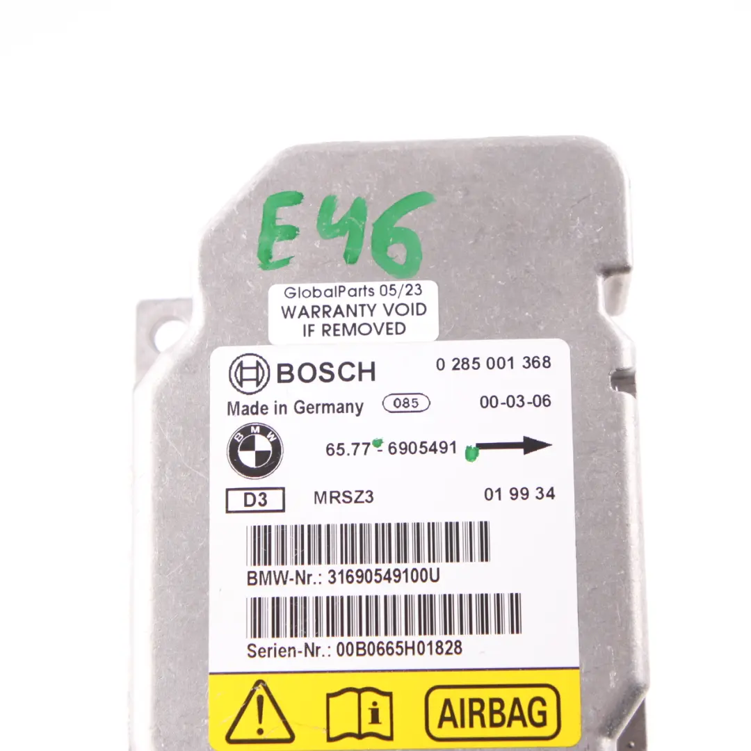  Airbag Module BMW E46 X5 E53 Control Unit ECU Side Air Bag - SKU 6905491 - Part number 6905491