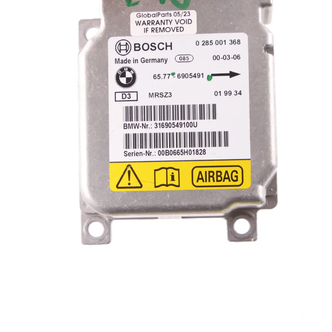  Airbag Module BMW E46 X5 E53 Control Unit ECU Side Air Bag - SKU 6905491 - Part number 6905491