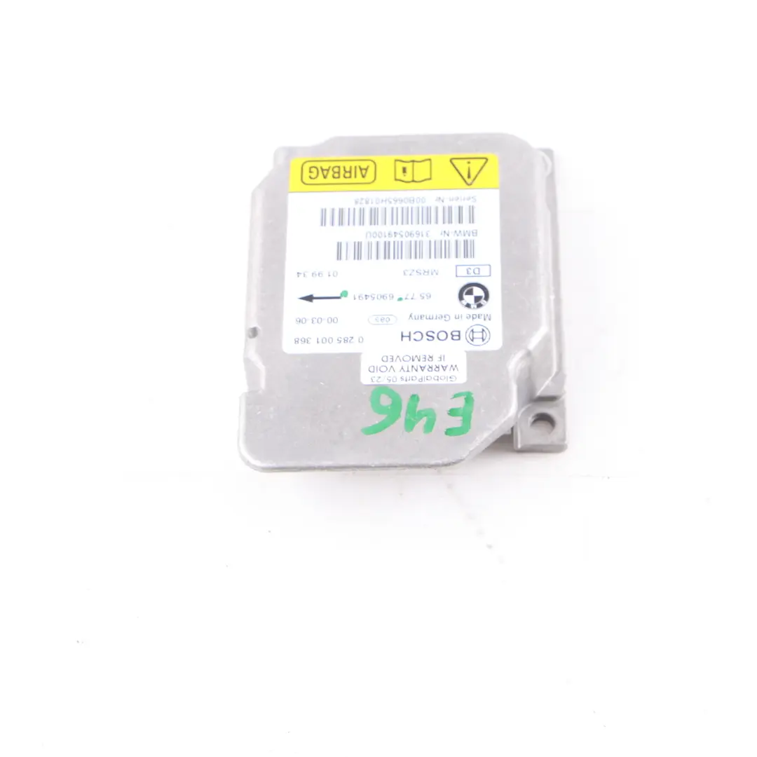 Airbag Modul BMW E46 X5 E53 Steuergerät ECU Seitenairbag für mit Teilenummer 6905491 Airbag Modul BMW E46 X5 E53 Steuergerät ECU Seitenairbag - SKU 6905491 - Teilenummer 6905491