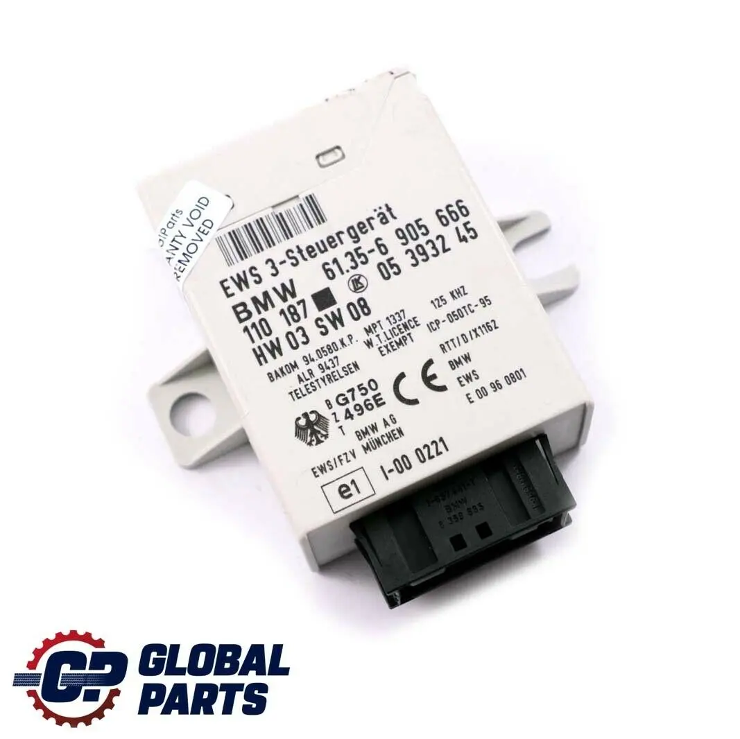 EWS3 Control Unit 3 Immobiliser Module ECU BMW E39 E46 Mini Cooper R50 - SKU 6905666 - Part number 6905666