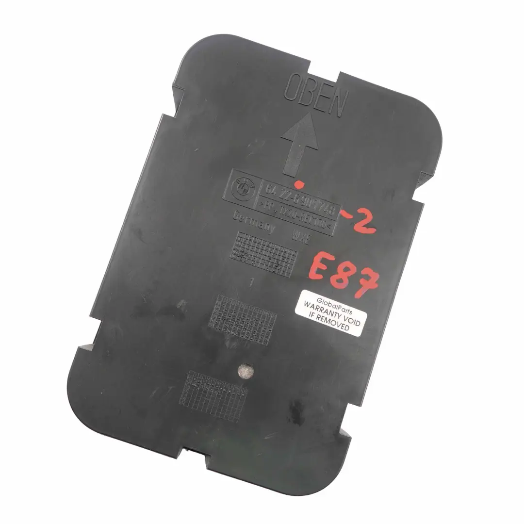 BMW E87 Ventilacion Trasera Bota Ventilacion Cassette Filtro Cubierta Panel - SKU 6905748-2 - Número de pieza 6900748
