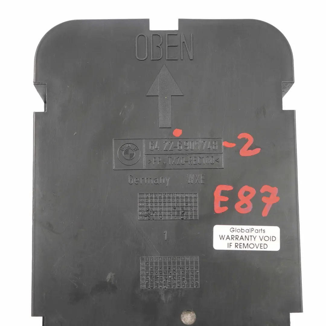 BMW E87 Ventilacion Trasera Bota Ventilacion Cassette Filtro Cubierta Panel - SKU 6905748-2 - Número de pieza 6900748