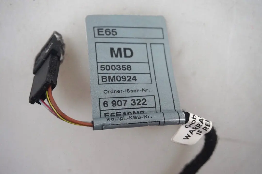BMW 7 Series E65 E66 Centre Console Front Armrest Tray Cables Wiring Set - SKU 6907322 - Part number 6921309