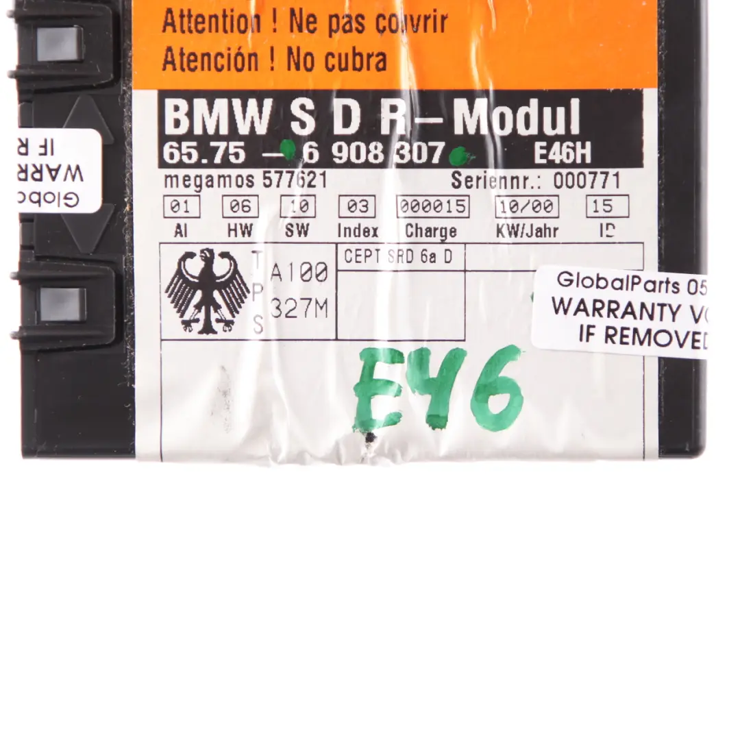 Alarm System Sensor Anti-Theft Module Control Unit to BMW E46 Convertible with Part number 6908307 BMW E46 Convertible Alarm System Sensor Anti-Theft Module Control Unit - SKU 6908307 - Part number 6908307