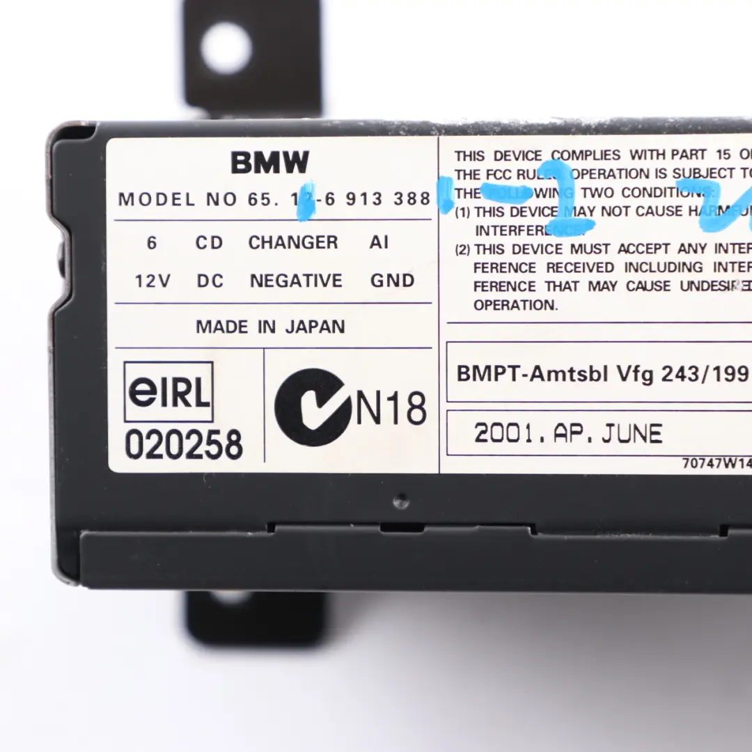 6-Disc CD Changer Multichanger to BMW E53 Mini Cooper R50 R52 with Part number 6913388 BMW E53 Mini Cooper R50 R52 6-Disc CD Changer Multichanger - SKU 6913388-2 - Part number 6913388
