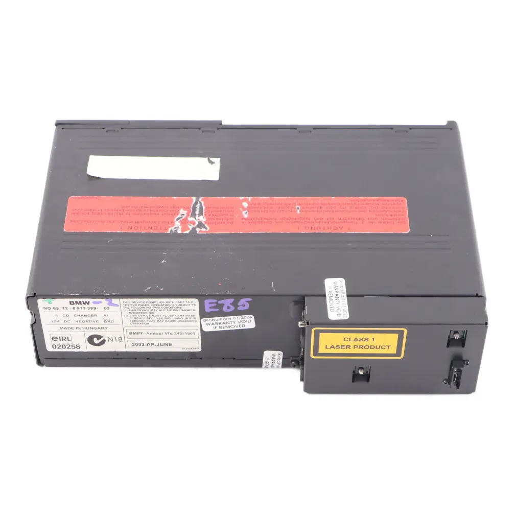 6-Disc CD Changer Multichanger With Magazine to BMW X3 E83 X5 E53 Z4 E85 with Part number 6913389 BMW X3 E83 X5 E53 Z4 E85 6-Disc CD Changer Multichanger With Magazine - SKU 6913389-2 - Part number 6913389