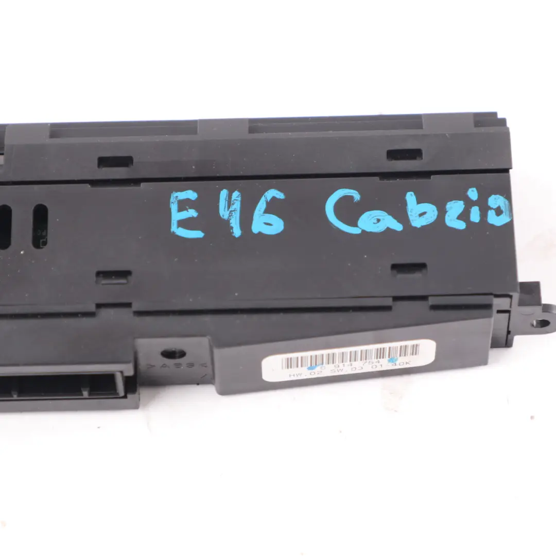 BMW E46 Convertible Centre Console Switch Panel Sport DSC Roof Top - SKU 6914754 - Part number 6914754