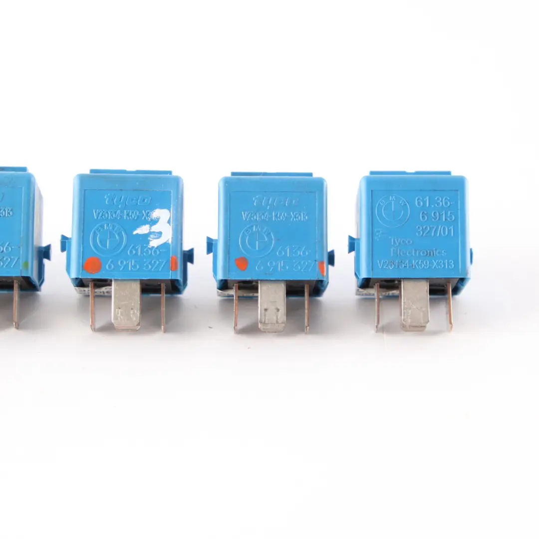 BMW E46 E60 E81 E87 E90 E91 F10 F20 F30 5x Relay Make Contact Sky Blue - SKU 6915327-3 - Part number 6915327