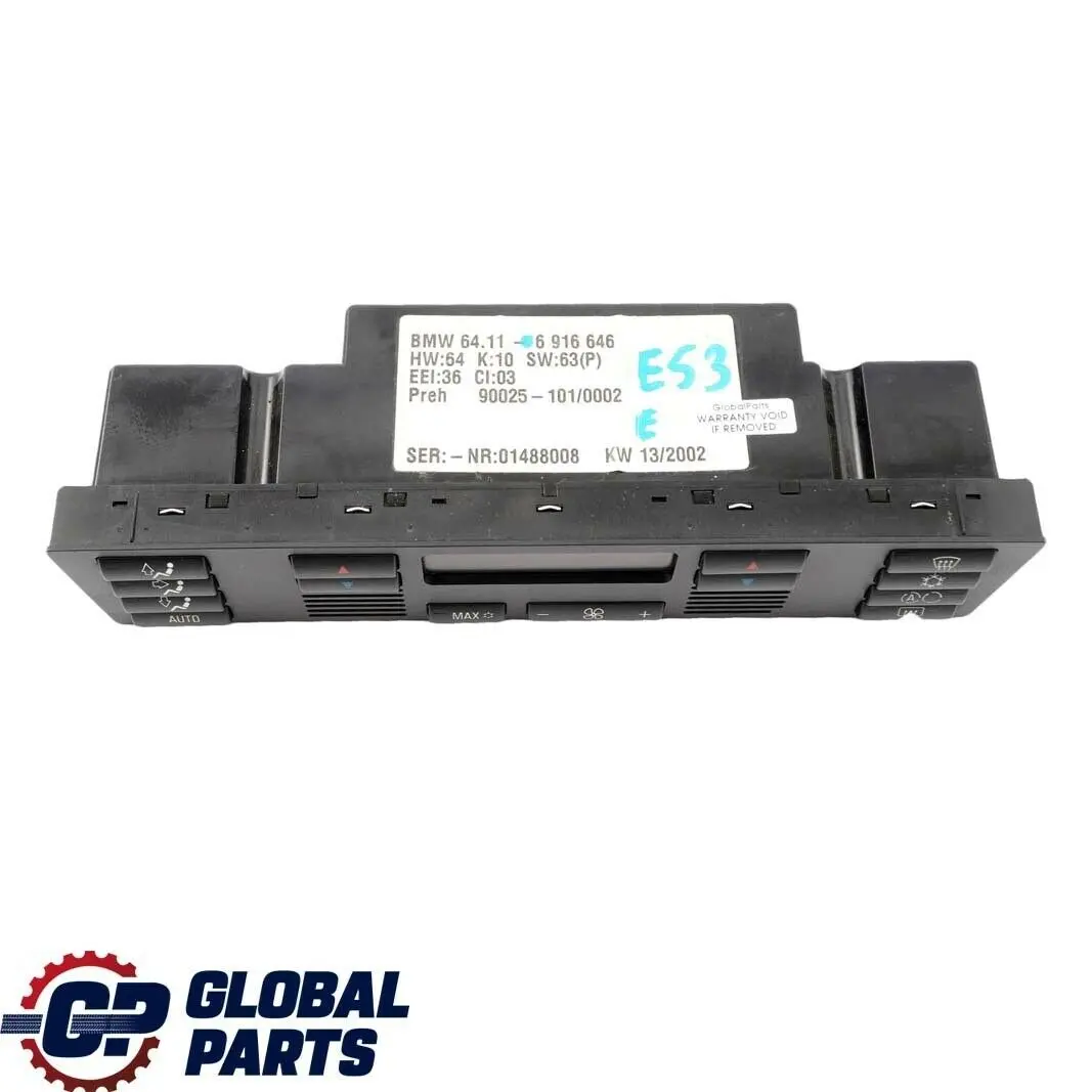 BMW X5 Series E53 Automatic A/C Air Conditioning Control Switches - SKU 6916646 - Part number 6916646