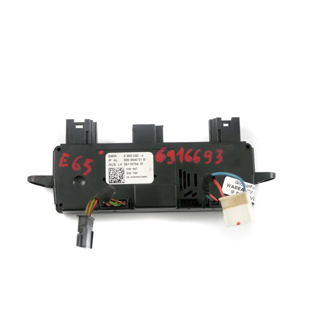 Reihe E65 E66 E67 Steuergerät Heizung Lenkradelektronik 6958040 BMW 7 - SKU 6916693 - Teilenummer 6916693