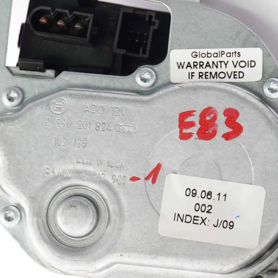 Moteur d'Essuie-Glace de Lunette Arriere Bosch pour BMW X3 Serie E83 à propos du numéro de pièce 6917907 BMW X3 Serie E83 Moteur d'Essuie-Glace de Lunette Arriere Bosch - SKU 6917907-1 - Numéro de pièce 6917907