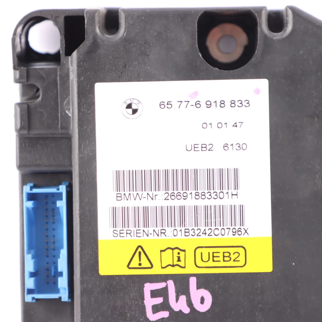 Rollover Sensor Control Unit Module to BMW E46 Convertible with Part number 6918833 BMW E46 Convertible Rollover Sensor Control Unit Module - SKU 6918833 - Part number 6918833