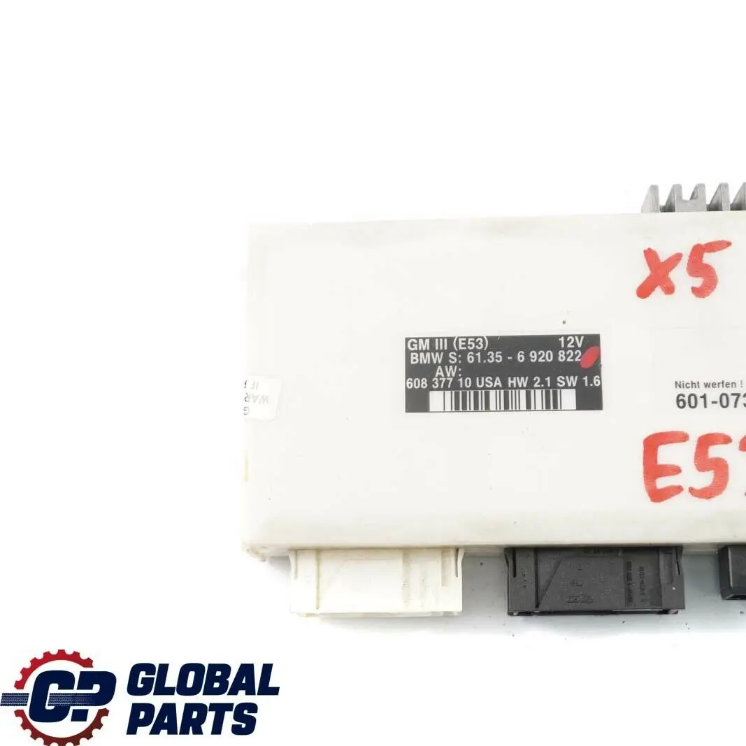 Ordinateur de Bord E53, ECU GM III pour BMW X5 Serie E53 à propos du numéro de pièce 6920822 BMW X5 Serie E53 Ordinateur de Bord E53, ECU GM III - SKU 6920822 - Numéro de pièce 6920822