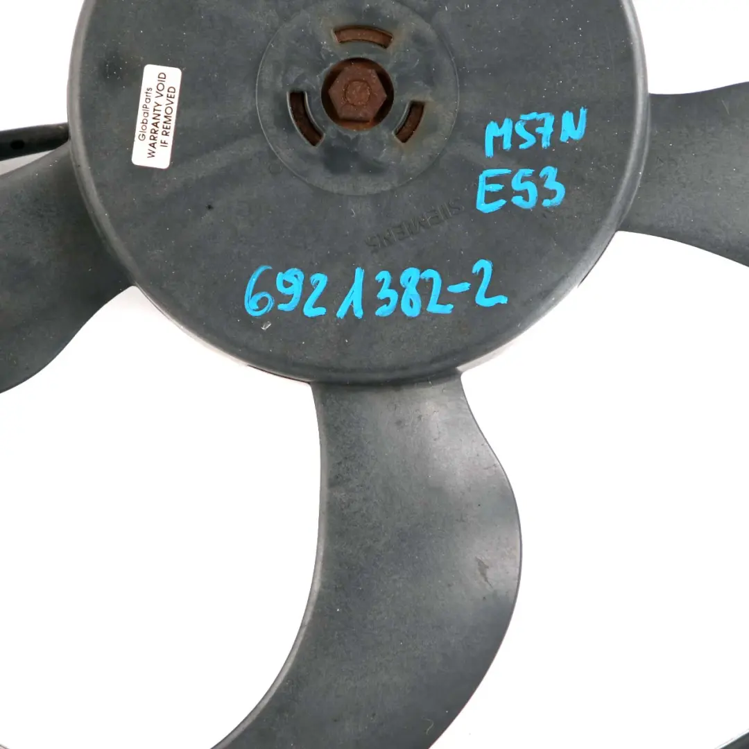 M57 3.0d Engine Cooling Radiator Shroud Fan Motor 6921323 to BMW X5 Series E53 with Part number 6921382 BMW X5 Series E53 M57 3.0d Engine Cooling Radiator Shroud Fan Motor 6921323 - SKU 6921382-2 - Part number 6921382