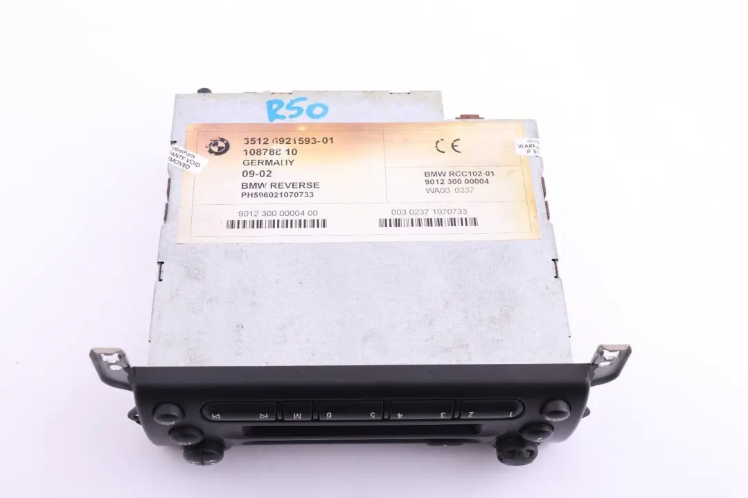 Wave Radio Cassette Headunit Tape Player to MINI Cooper One R50 R53 with Part number 6921593 MINI Cooper One R50 R53 Wave Radio Cassette Headunit Tape Player - SKU 6921593 - Part number 6921593