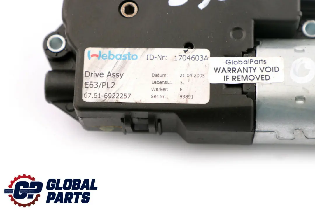 BMW E87 E90 Tetto apribile Unita motore attuatore - SKU 6922257 - Numero di parte 6922257