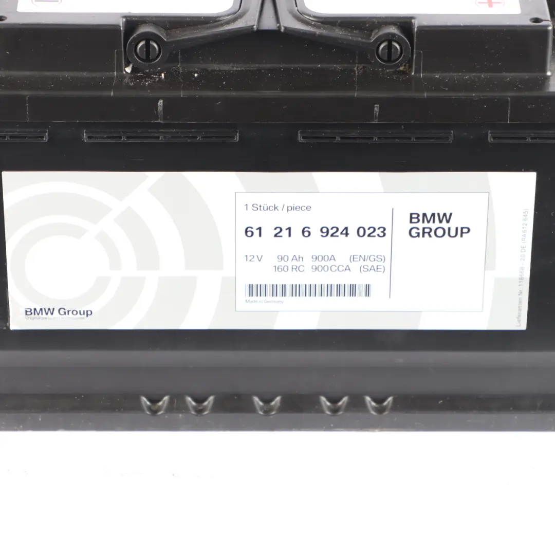 AGM 12V Accumulator Battery 90Ah 9343747 to BMW with Part number 6924023 BMW AGM 12V Accumulator Battery 90Ah 9343747 - SKU 6924023 - Part number 6924023