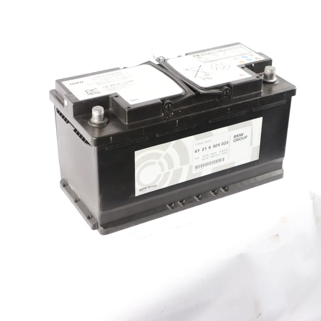 AGM 12V Accumulator Battery 90Ah 9343747 to BMW with Part number 6924023 BMW AGM 12V Accumulator Battery 90Ah 9343747 - SKU 6924023 - Part number 6924023