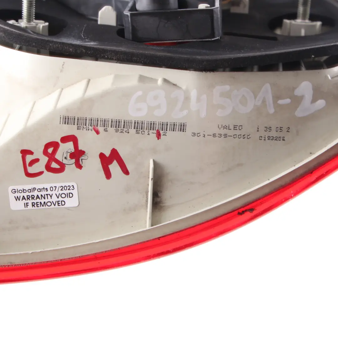 Tail Light Lamp Rear Left N/S Back to BMW 1 Series E87 with Part number 6924501 BMW 1 Series E87 Tail Light Lamp Rear Left N/S Back - SKU 6924501-2 - Part number 6924501